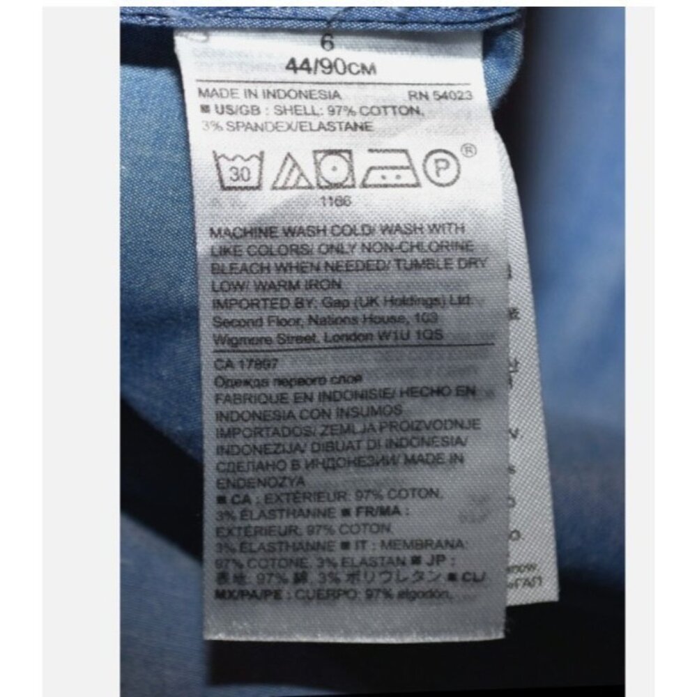 Banana Republic Blue Side Ruffle Women's Sleevless Chambray Size 6 Lightweight - Picture 5 of 5